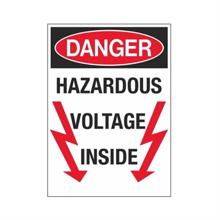 Danger Hazardous Voltage Inside 10" x 14" Sign
